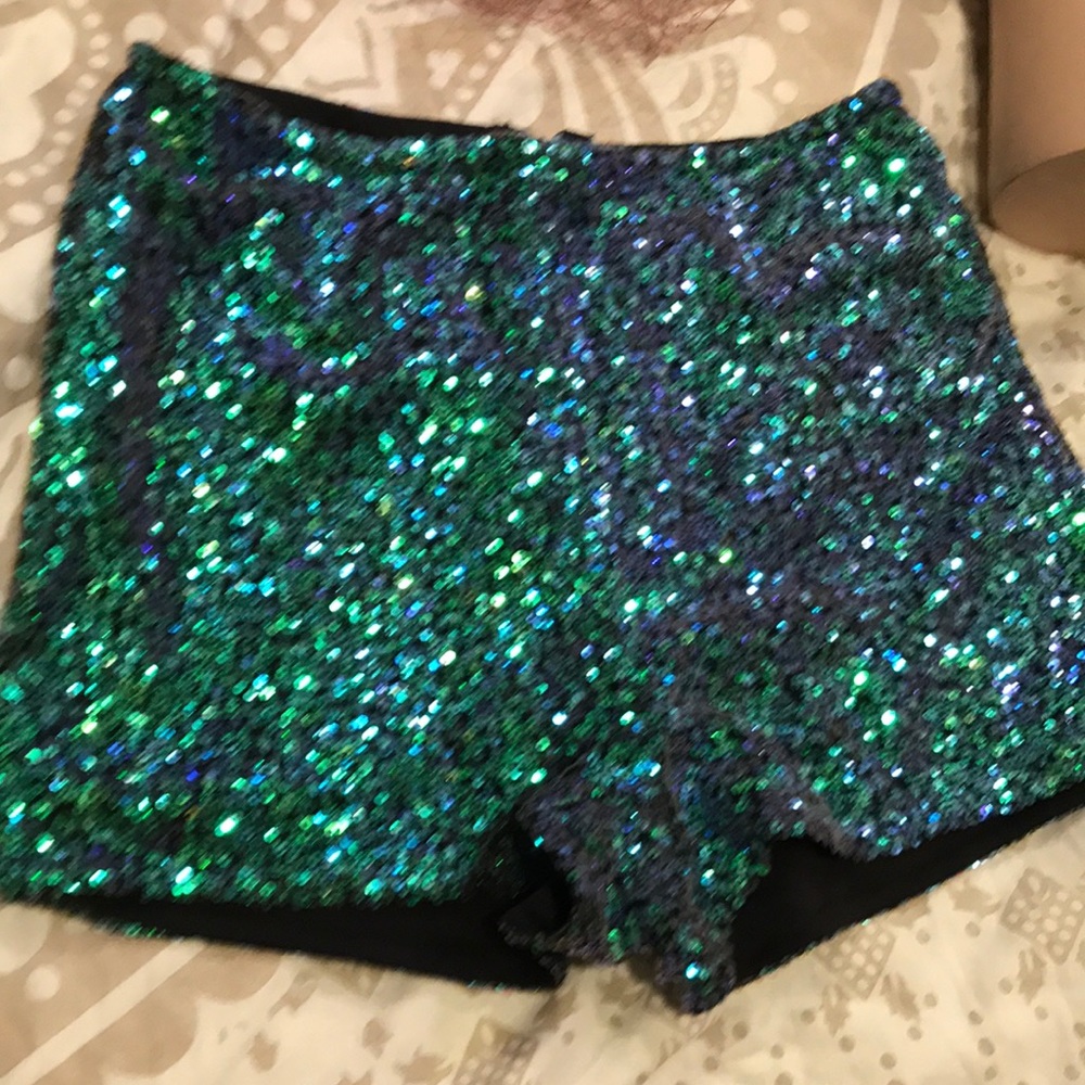 Charlotte Russe Sequin Disco Mermaid Shorts S